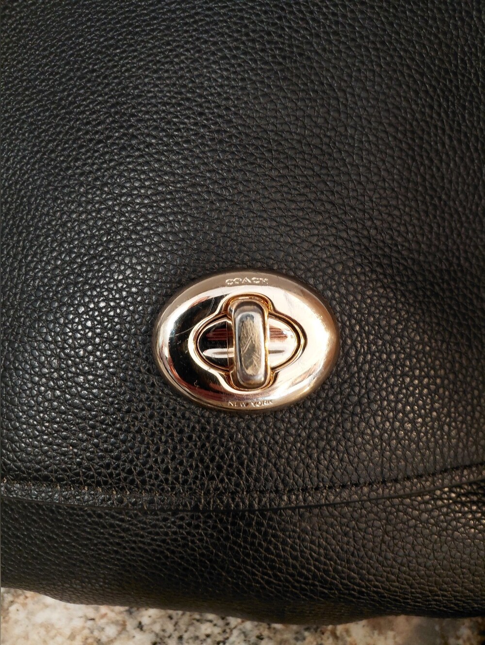 Coach Black Pebbled Leather Turnlock Hobo Bag W/Crossbody Strap No Hngtag Gold - Picture 6 of 12